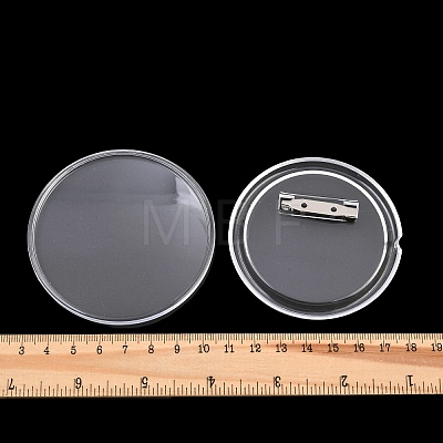 Blank Flat Round Acrylic Button Pin Badge with Iron Pins FIND-L029-01P-03-1
