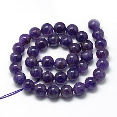 Natural Amethyst Beads Strands G-R446-6mm-21-1