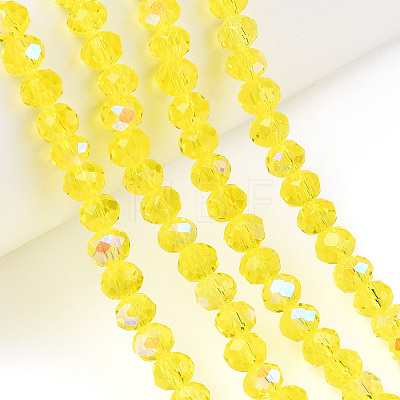 Electroplate Glass Beads Strands EGLA-A034-T6mm-L28-1