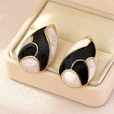 Zinc Alloy Enamel Stud Earrings FS-WG34E84-01-1