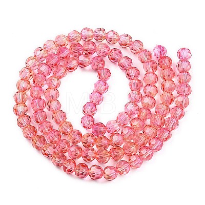 Baking Paint Transparent Glass Beads Strands DGLA-A035-T6mm-A01-1