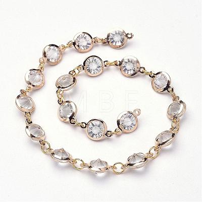Iron Acrylic Rhinestone Handmade Chains AJEW-JB00250-1
