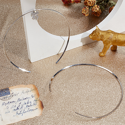 2Pcs 201 Stainless Steel Choker Necklace Making NJEW-UN0001-72-1