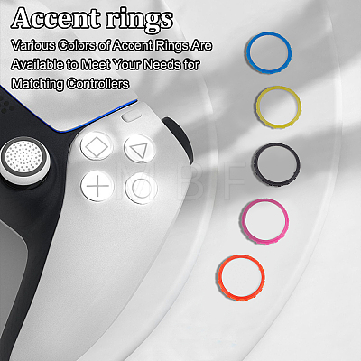 6 Pairs 6 Colors Plastic Decorative Accent Rings for Game Controller FIND-FH0005-23-1