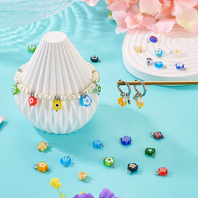 20Pcs Handmade Millefiori Glass Charms PALLOY-TADJ00003-1