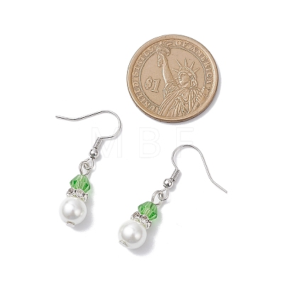 Round Glass Pearl & Glass Beads Dangle Earrings EJEW-JE06718-1