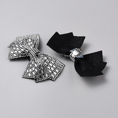 Rhinestone Bowknot Shoe Decoration AJEW-WH0473-66C-1