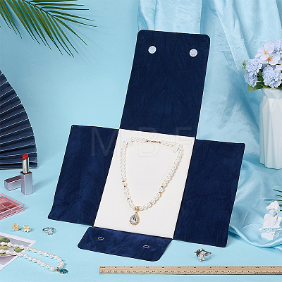 Portable Travel Velvet Pearl Necklaces Flap Carring Cases TP-WH0025-01A-1