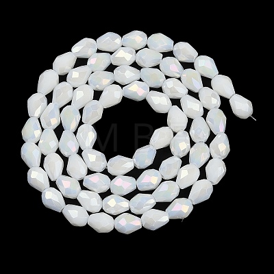 Opaque Solid Color Electroplate Glass Beads Strands EGLA-N013-P6mm-B02-1