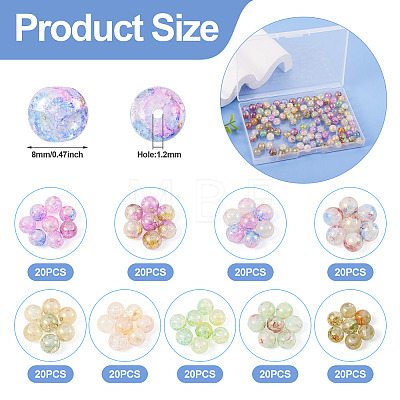  180Pcs 9 Colors Baking Painted Crackle Glass Beads DGLA-TA0001-06-1