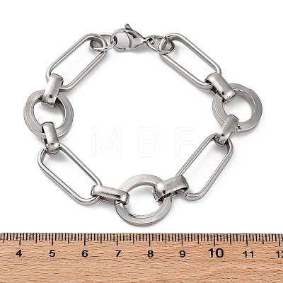 Tarnish Resistant 304 Stainless Steel Oval Link Chain Bracelets BJEW-I293-03P-1