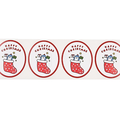 120 Round Paper Christmas Cartoon Sticker Rolls DIY-M070-09E-1