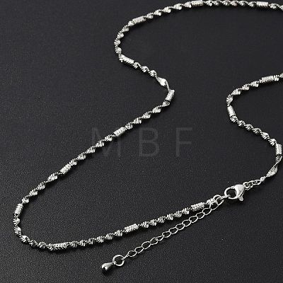 Brass Singapore Chains Necklaces for Women NJEW-D302-38P-1