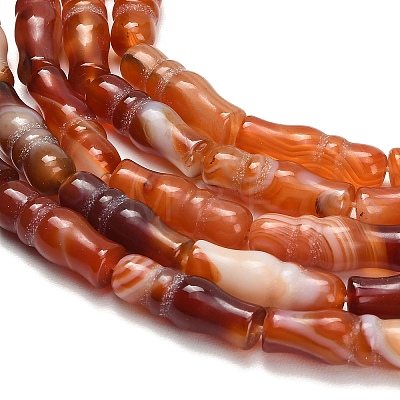 Natural Banded Agate Beads Strands G-Z144-A01-01A-1
