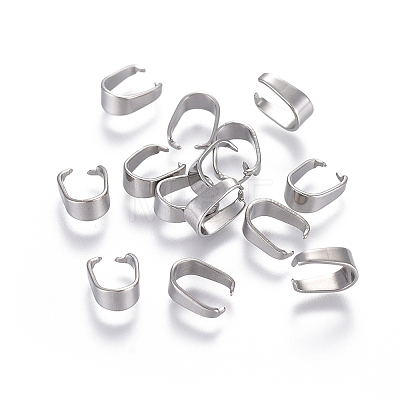 Tarnish Resistant 201 Stainless Steel Snap on Bails LS-STAS-F117-16P-6x12-1