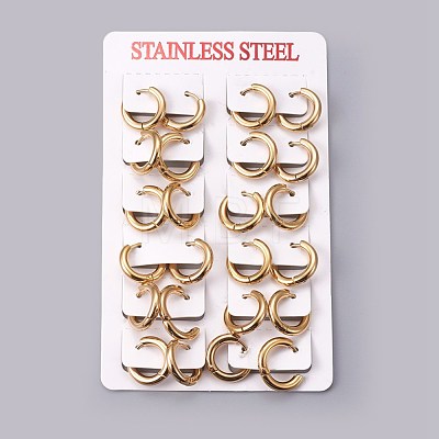 Ion Plating(IP) 304 Stainless Steel Huggie Hoop Earrings EJEW-O087-06C-1
