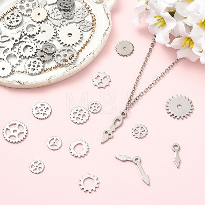 45Pcs 15 Styles 304 Stainless Steel Pendants STAS-CJ0003-68-1