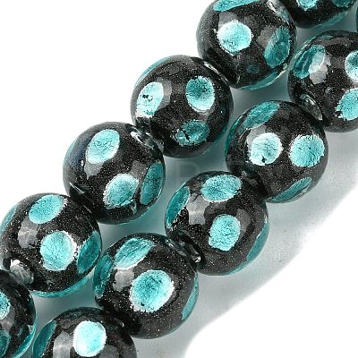 Handmade Silver Sand Lampwork Beads Strands LAMP-A003-01E-1