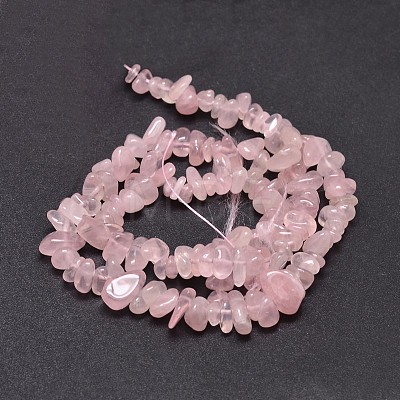 Natural Rose Quartz Chip Beads Strands X-G-E271-101-1