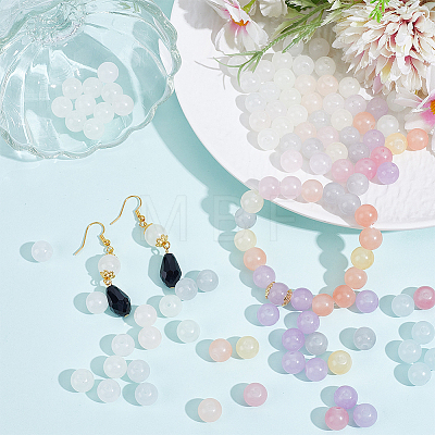 160Pcs Transparent Glass UV Reactive Beads DGLA-PA0001-10A-1