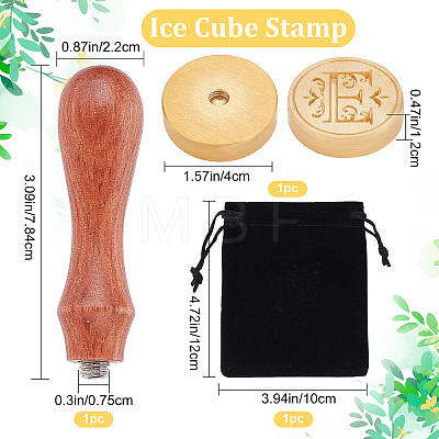 1Pc Golden Tone Brass Stamp Head DIY-CP0007-82E-1