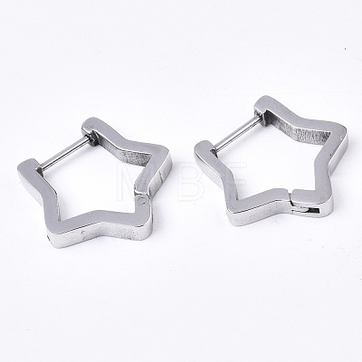304 Stainless Steel Huggie Hoop Earrings EJEW-N016-002-1