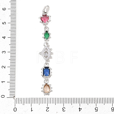 Brass Micro Pave Cubic Zirconia Big Pendants KK-K418-03C-P-1