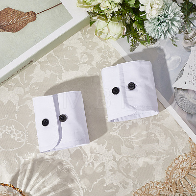 Removable Cotton Wrist Cuffs with Resin Button AJEW-WH20077-020A-1