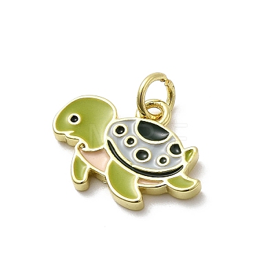 Brass Enamel Pendants KK-P338-03A-G-1