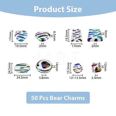 40Pcs 4 Style UV Plating Opaque Acrylic Beads SACR-DC0001-07-1
