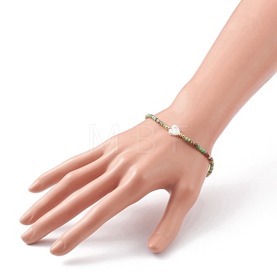 Faceted Rondelle Glass Beads Stretch Bracelets BJEW-JB05793-1