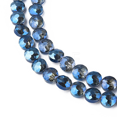 Electroplate Transparent Glass Beads Strands EGLA-N002-38-F03-1