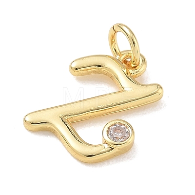 Brass Micro Pave Clear Cubic Zirconia Charms KK-D289-66G-Z-1