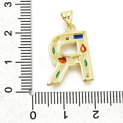 Brass Micro Pave Clear Cubic Zirconia Pendants KK-G521-01G-R-01-1