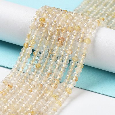 Natural Rutilated Quartz Beads Strands G-J400-C11-02-1