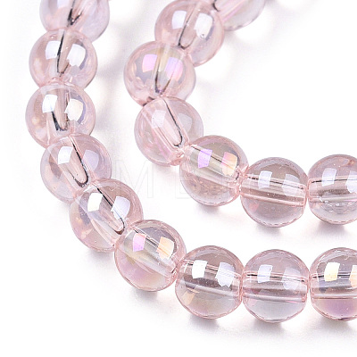 Electroplate Transparent Glass Beads Strands GLAA-T032-T4mm-AB10-1