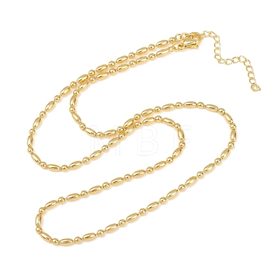 2.2MM Brass Ball Chain Necklaces for Men Women X-NJEW-L012-06G-1