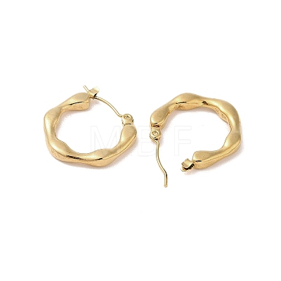 Flower 201 Stainless Steel Half Hoop Earrings for Women EJEW-G385-30G-1