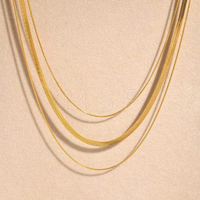 Stainless Steel 3 Layer Necklaces PW-WGEABAF-01-1