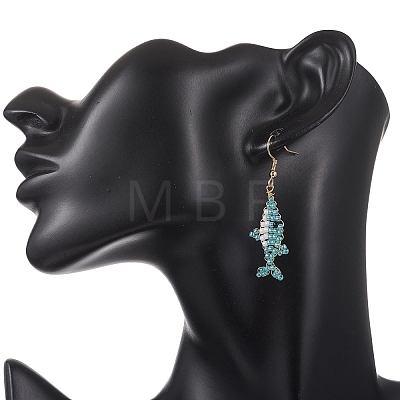 Handmade Glass Seed Beaded Dangle Earrings EJEW-MZ00721-1