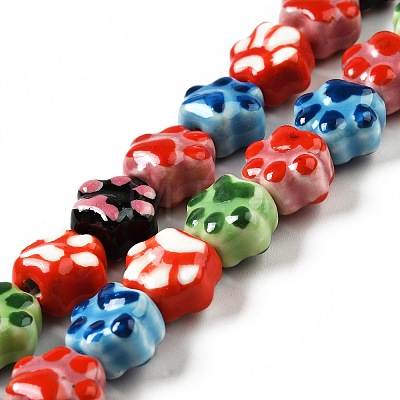 Handmade Printed Porcelain Beads X1-PORC-F005-02-1
