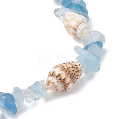 4Pcs Natural Mixed Gemstone & Sea Shell Beads Stretch Bracelets for Women BJEW-TA00710-1
