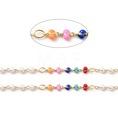Enamel & Glass Pearl Beaded Chains CHC-C003-05G-1
