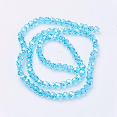 Electroplate Glass Beads Strands EGLA-R016-4m-M-1