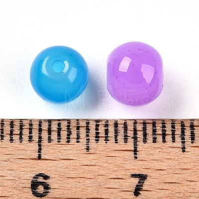 Baking Paint Imitation Jade Glass Beads X1-DGLA-Q021-6mm-M-1
