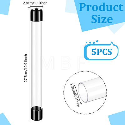 5Pcs PVC Plastic Transparent Storage Tube FIND-GA0008-68A-1