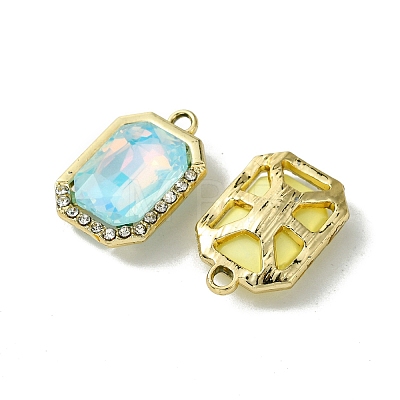 UV Plating Alloy with Mixed Color Glass Rhinestone Pendants FIND-B039-07G-1