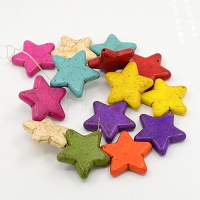 Star Synthetic Turquoise Beads Strands TURQ-G141-10-1