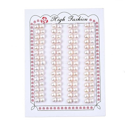 Half Drilled Natural Cultured Freshwater Pearl Beads PEAR-N020-02A-1