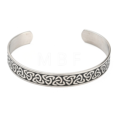 304 Stainless Steel Open Cuff Bangles BJEW-P300-02P-1